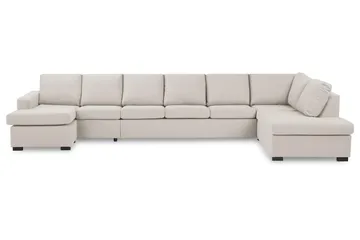 Crazy 6-sits Högervänd U-formad XX-Large Soffa med Divan och Schäslong i Tyg - Beige - Möbler - Soffa - U-soffa