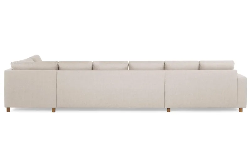 Crazy 6-sits Högervänd U-formad XX-Large Soffa med Divan och Schäslong i Tyg - Beige - Möbler - Soffa - U-soffa