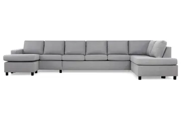 Crazy 6-sits Högervänd U-formad XX-Large Soffa med Divan och Schäslong i Tyg - Grå - Möbler - Soffa - U-soffa