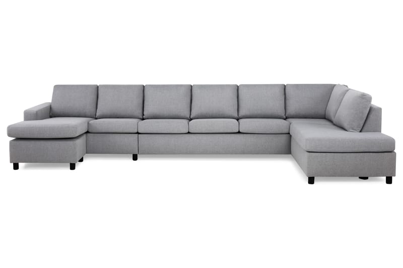 Crazy 6-sits Högervänd U-formad XX-Large Soffa med Divan och Schäslong i Tyg - Grå - Möbler - Soffa - U-soffa