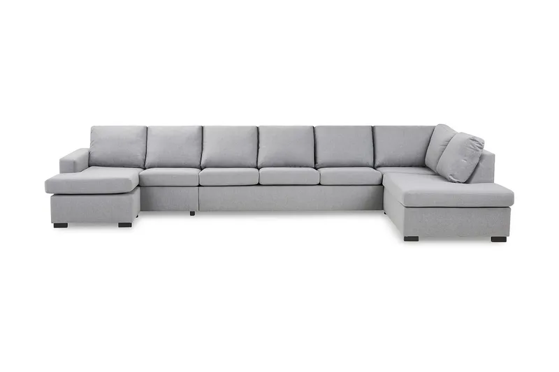 Crazy 6-sits Högervänd U-formad XX-Large Soffa med Divan och Schäslong i Tyg, Grå