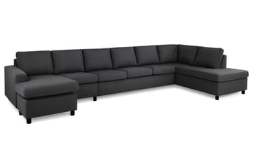 Crazy 6-sits Högervänd U-formad XX-Large Soffa med Divan och Schäslong i Tyg - Mörkgrå - Möbler - Soffa - U-soffa