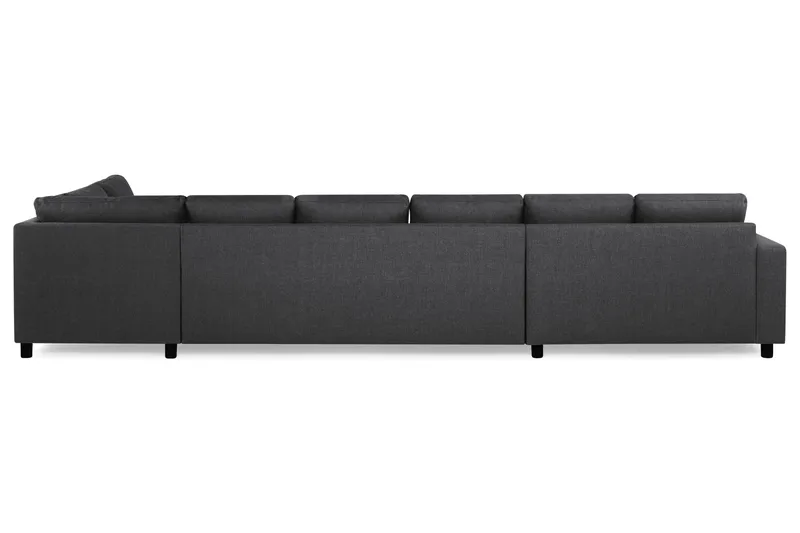 Crazy 6-sits Högervänd U-formad XX-Large Soffa med Divan och Schäslong i Tyg - Mörkgrå - Möbler - Soffa - U-soffa