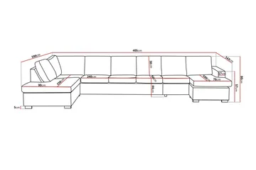 Crazy 6-sits Vänstervänd U-formad XX-Large Soffa med Divan och Schäslong i Konstläder - Svart - Möbler - Soffa - Skinnsoffor