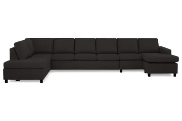 Crazy 6-sits Vänstervänd U-formad XX-Large Soffa med Divan och Schäslong i Tyg - Antracit - Möbler - Soffa - U-soffa