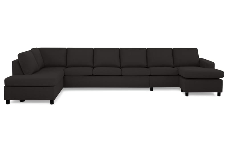 Crazy 6-sits Vänstervänd U-formad XX-Large Soffa med Divan och Schäslong i Tyg - Antracit - Möbler - Soffa - U-soffa