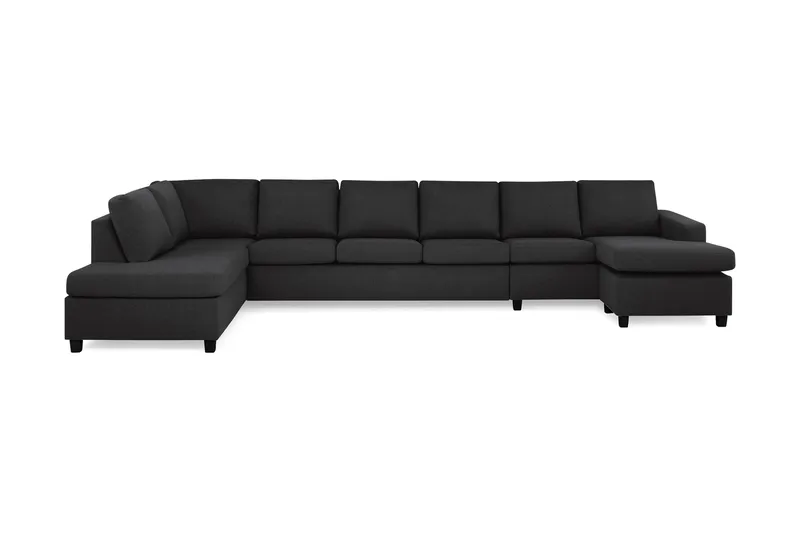 Crazy 6-sits Vänstervänd U-formad XX-Large Soffa med Divan och Schäslong i Tyg, Antracit