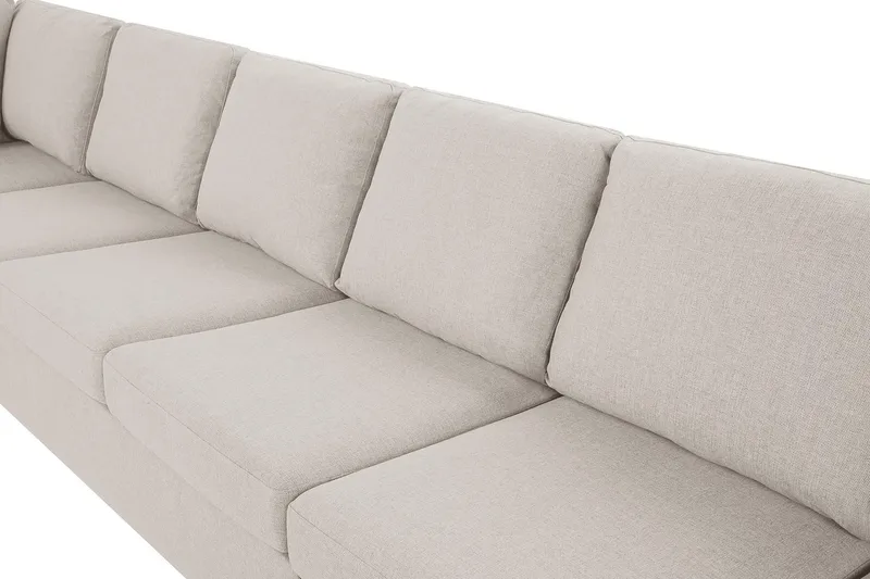 Crazy 6-sits Vänstervänd U-formad XX-Large Soffa med Divan och Schäslong i Tyg - Beige - Möbler - Soffa - U-soffa