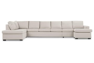 Crazy 6-sits Vänstervänd U-formad XX-Large Soffa med Divan och Schäslong i Tyg - Beige - Möbler - Soffa - U-soffa