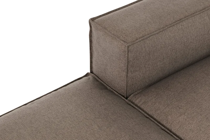 Cubo 3-sits Djup Modulsoffa + Fotpall i Tyg - Grå - Möbler - Soffa - Modulsoffor - Komplett modulsoffa