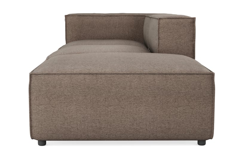 Cubo 3-sits Djup Modulsoffa + Fotpall i Tyg - Grå - Möbler - Soffa - 3 sits soffa