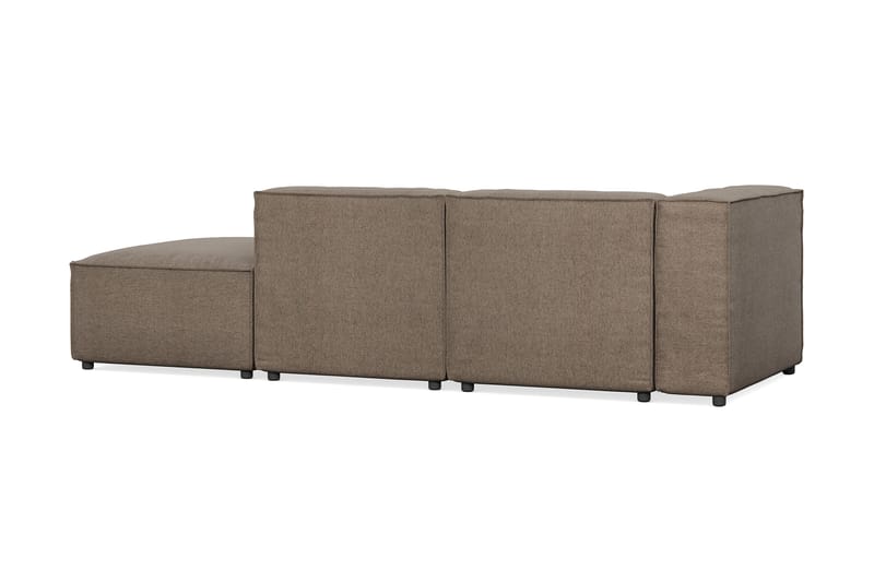 Cubo 3-sits Djup Modulsoffa + Fotpall i Tyg - Grå - Möbler - Soffa - 3 sits soffa
