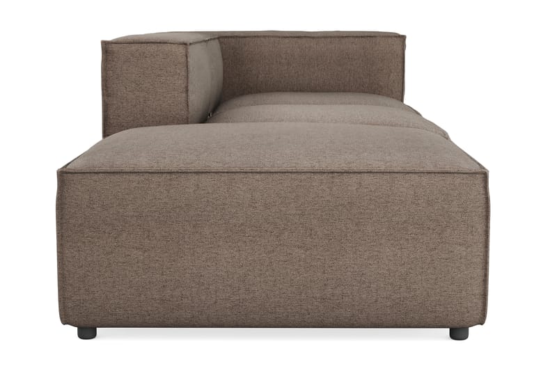 Cubo 3-sits Djup Modulsoffa + Fotpall i Tyg - Grå - Möbler - Soffa - 3 sits soffa