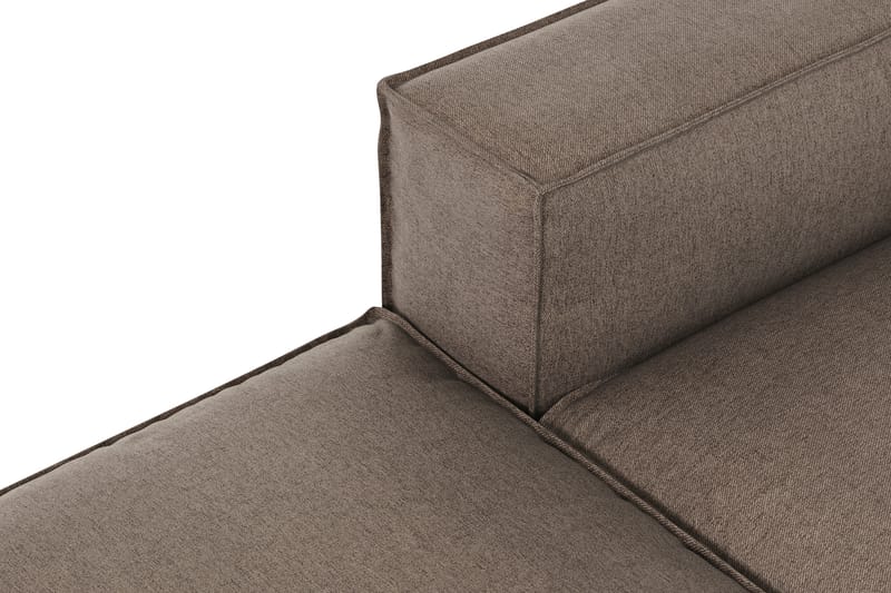 Cubo 3-sits Djup Modulsoffa + Fotpall i Tyg - Grå - Möbler - Soffa - 3 sits soffa