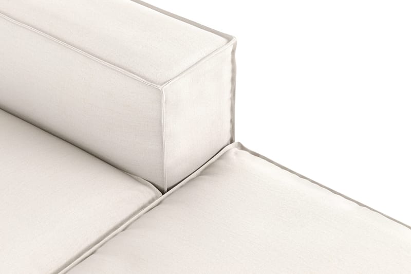 Cubo 3-sits Djup Modulsoffa + Fotpall i Tyg - Vit - Möbler - Soffa - 3 sits soffa
