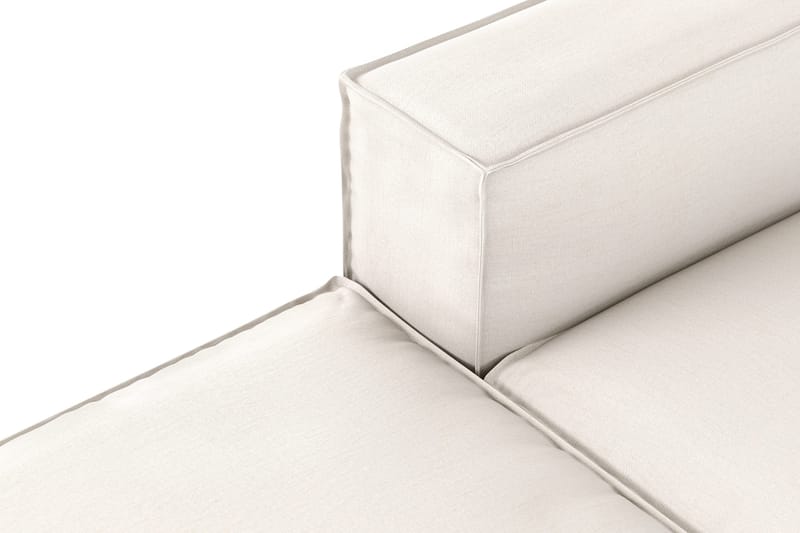 Cubo 3-sits Djup Modulsoffa + Fotpall i Tyg - Vit - Möbler - Soffa - Modulsoffor - Komplett modulsoffa