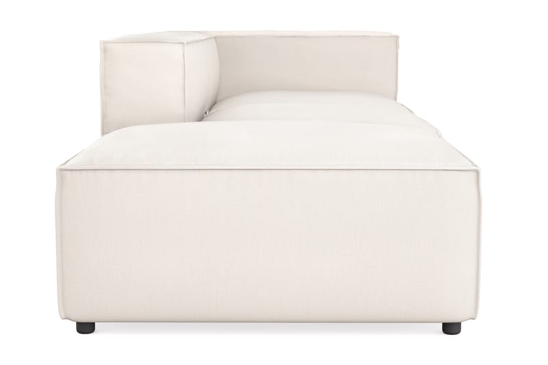 Cubo 3-sits Djup Modulsoffa + Fotpall i Tyg - Vit - Möbler - Soffa - 3 sits soffa