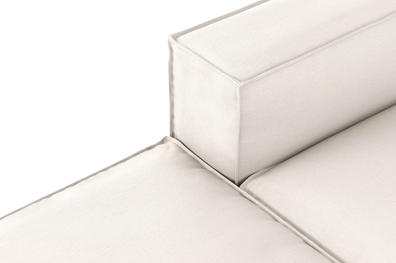 Cubo 3-sits Djup Modulsoffa + Fotpall i Tyg - Vit - Möbler - Soffa - 3 sits soffa