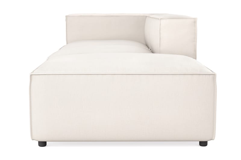 Cubo 3-sits Djup Modulsoffa + Fotpall i Tyg - Vit - Möbler - Soffa - 3 sits soffa
