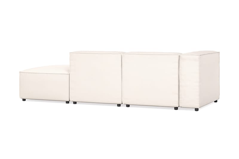 Cubo 3-sits Djup Modulsoffa + Fotpall i Tyg - Vit - Möbler - Soffa - 3 sits soffa