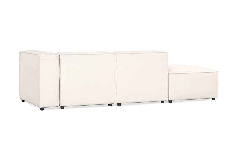Cubo 3-sits Djup Modulsoffa + Fotpall i Tyg - Vit - Möbler - Soffa - Modulsoffor - Komplett modulsoffa