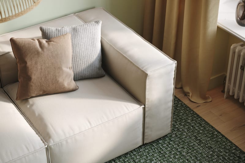 Cubo 3-sits Djup Modulsoffa + Fotpall i Tyg - Vit - Möbler - Soffa - Modulsoffor - Komplett modulsoffa