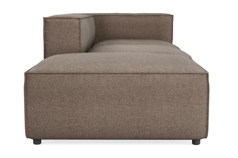 Cubo 3-sits Djup Modulsoffa + Fotpall i Tyg - Grå - Möbler - Soffa - Modulsoffor - Komplett modulsoffa