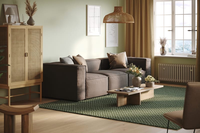 Cubo 4-sits Djup Modulsoffa i Tyg - Grå - Möbler - Soffa - 3 sits soffa