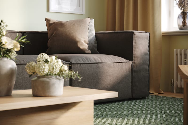 Cubo 4-sits Djup Modulsoffa i Tyg - Grå - Möbler - Soffa - 3 sits soffa