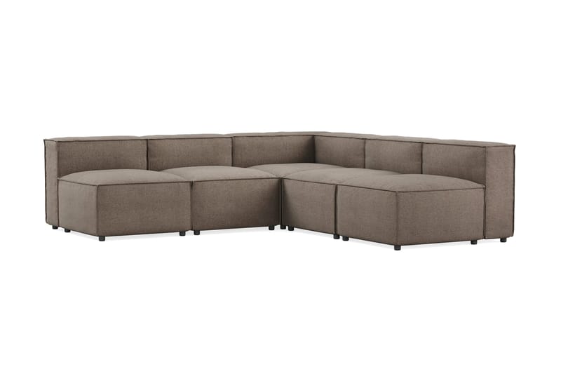 Cubo 5-sits L-formad Djup Modulhörnsoffa i Tyg, Grå