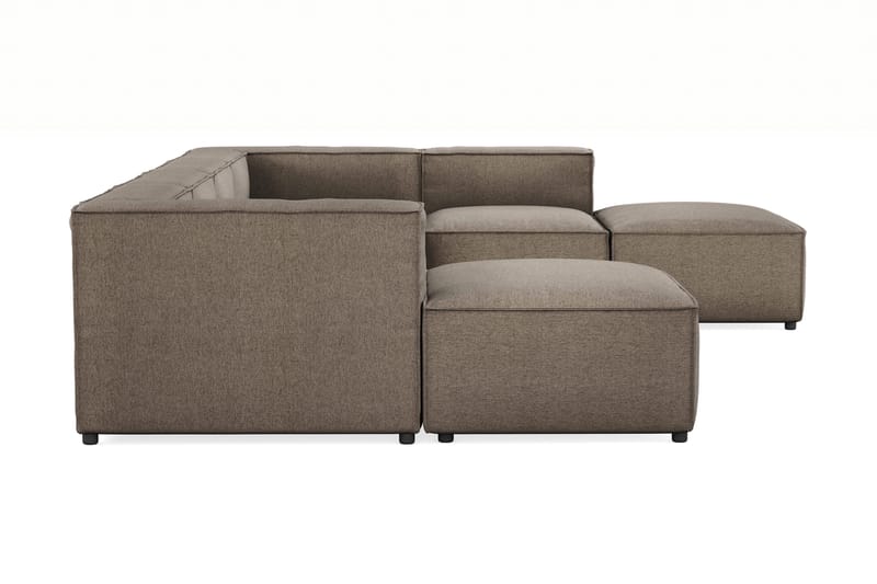 Cubo 5-sits U-formad Djup Modulsoffa Med Divan och Schäslong i Sammet - Grå - Möbler - Soffa - U-soffa