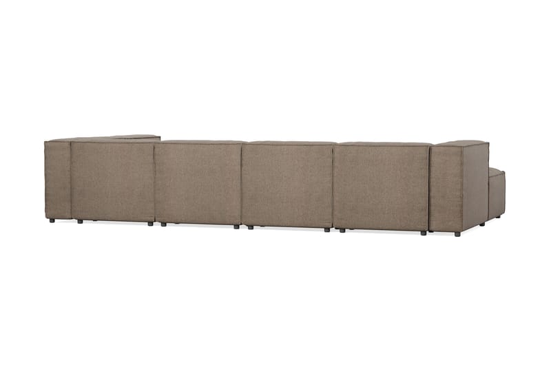 Cubo 5-sits U-formad Djup Modulsoffa Med Divan och Schäslong i Sammet - Grå - Möbler - Soffa - U-soffa