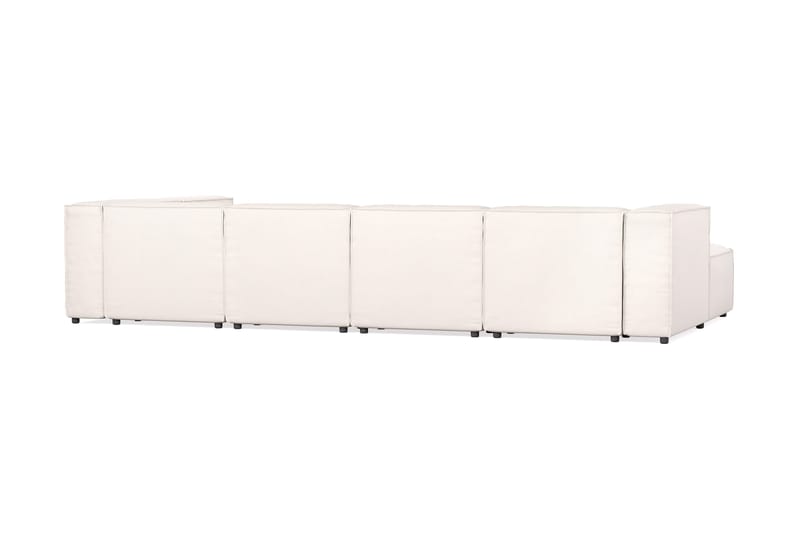 Cubo 5-sits U-formad Djup Modulsoffa Med Divan och Schäslong i Sammet - Vit - Möbler - Soffa - U-soffa