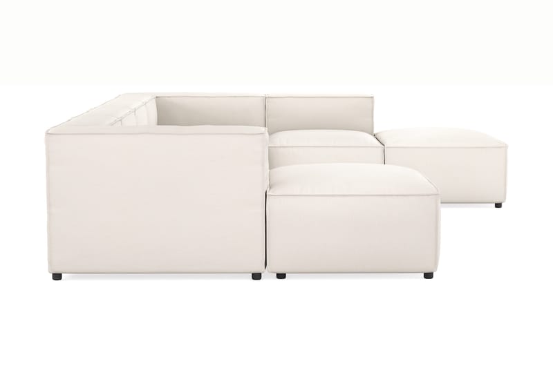 Cubo 5-sits U-formad Djup Modulsoffa Med Divan och Schäslong i Sammet - Vit - Möbler - Soffa - U-soffa