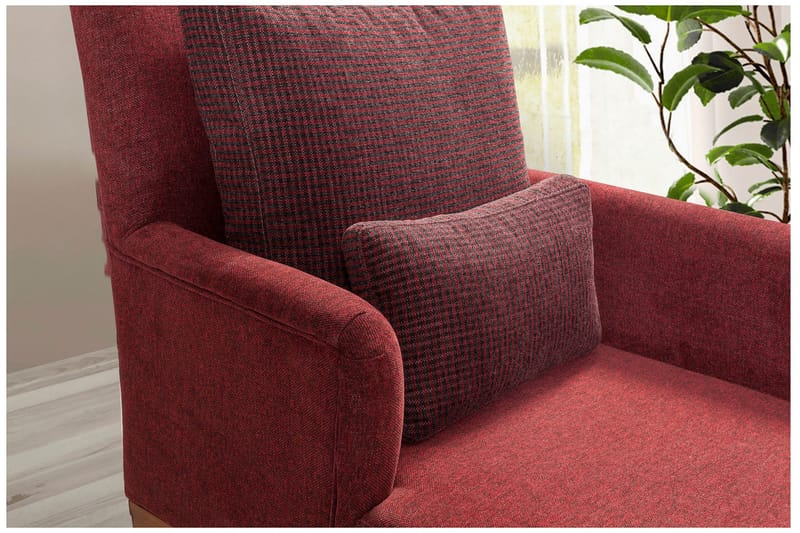 Biforco Dagbädd med Rygg - Röd/Natur - Möbler - Soffa - Dagbäddar