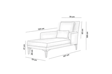 Biforco Dagbädd med Rygg - Röd/Natur - Möbler - Soffa - Dagbäddar