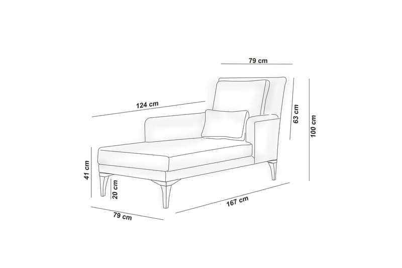Biforco Dagbädd med Rygg - Röd/Natur - Möbler - Soffa - Dagbäddar