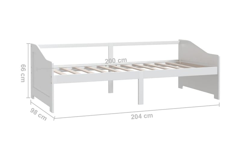 Dagbädd 3-sits vit massiv furu 90x200 cm - Vit - Dagbäddar