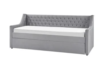 Dagbädd 90 x 200 cm sammet grå MONTARGIS - Grå - Möbler - Soffa - Dagbäddar