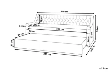 Dagbädd 90 x 200 cm sammet grå MONTARGIS - Grå - Möbler - Soffa - Dagbäddar