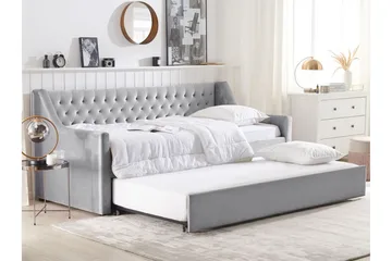 Dagbädd 90 x 200 cm sammet grå MONTARGIS - Grå - Möbler - Soffa - Dagbäddar