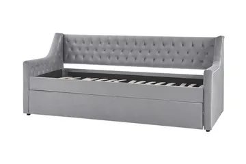 Dagbädd 90 x 200 cm sammet grå MONTARGIS - Grå - Möbler - Soffa - Dagbäddar