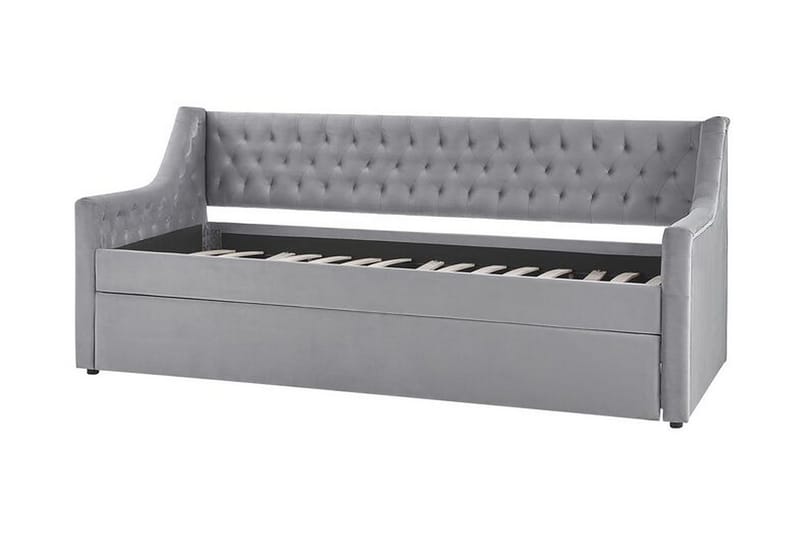 Dagbädd 90 x 200 cm sammet grå MONTARGIS - Grå - Möbler - Soffa - Dagbäddar