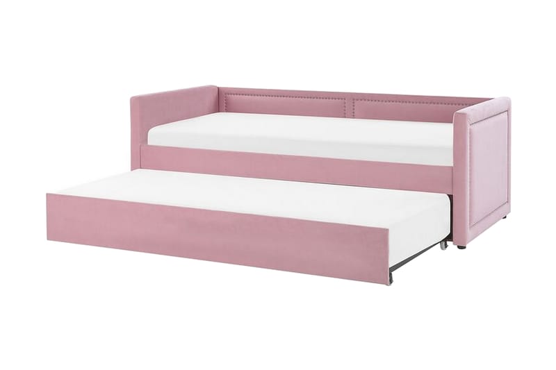 Dagbädd 90 x 200 cm sammet rosa MIMIZAN - Rosa - Möbler - Soffa - Dagbäddar