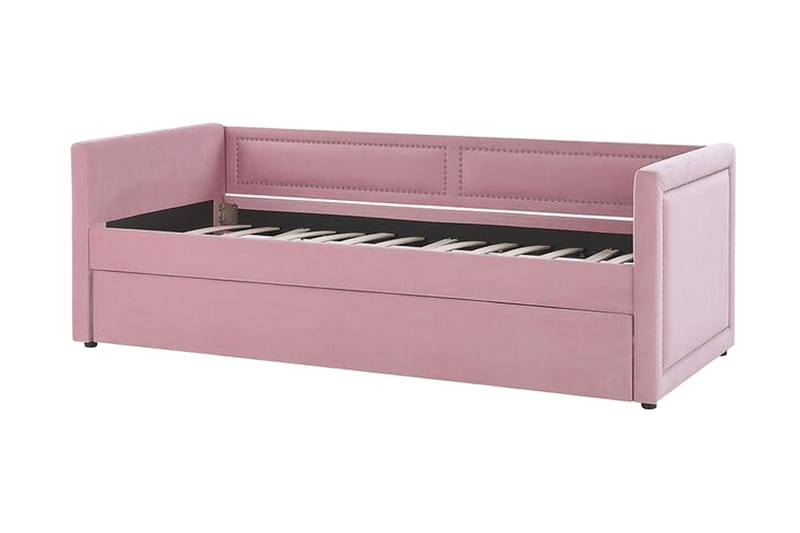 Dagbädd 90 x 200 cm sammet rosa MIMIZAN - Rosa - Möbler - Soffa - Dagbäddar