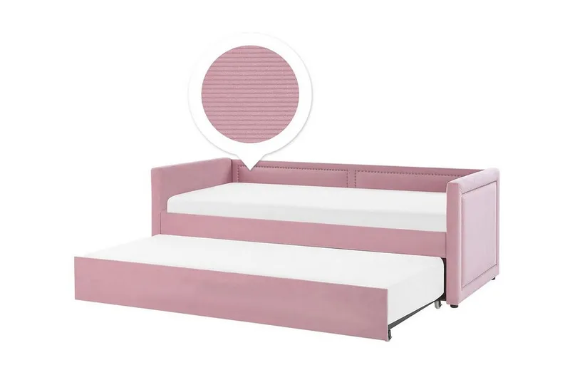 Dagbädd 90 x 200 cm sammet rosa MIMIZAN - Rosa - Möbler - Soffa - Dagbäddar