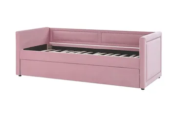 Dagbädd 90 x 200 cm sammet rosa MIMIZAN - Rosa - Möbler - Soffa - Dagbäddar