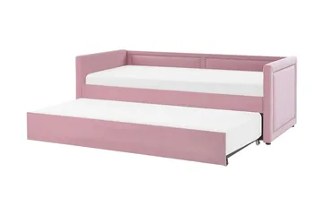 Dagbädd 90 x 200 cm sammet rosa MIMIZAN - Rosa - Möbler - Soffa - Dagbäddar