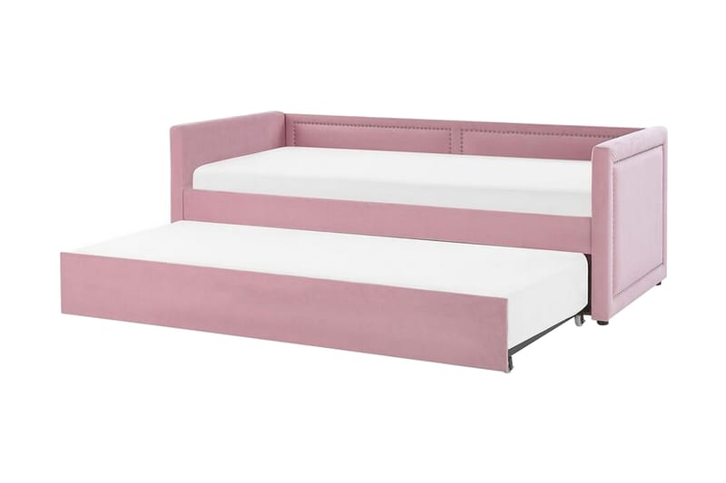 Dagbädd 90 x 200 cm sammet rosa MIMIZAN - Rosa - Möbler - Soffa - Dagbäddar