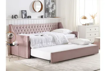 Dagbädd 90 x 200 cm sammet rosa MONTARGIS - Rosa - Möbler - Soffa - Dagbäddar